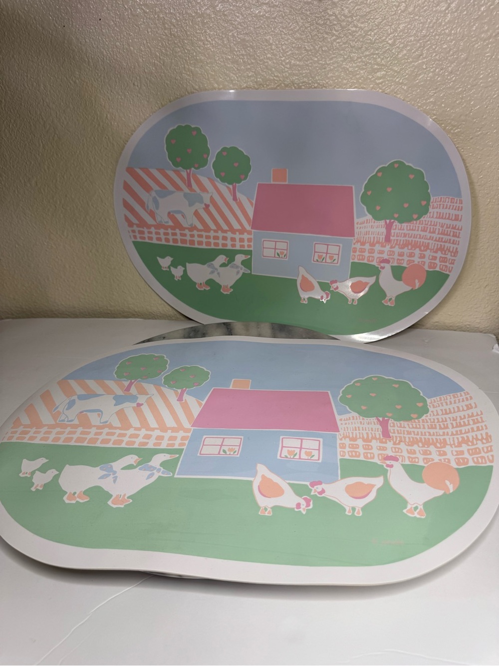 Pastel Farmhouse Wall Decor Plaque - Pink & Green